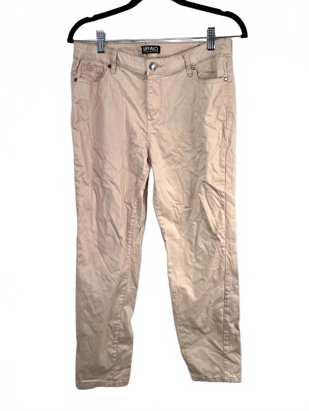 Buffalo David Bitton Size 10 Mid-Rise Stretch Skinny Ankle Grazer Pants Pink